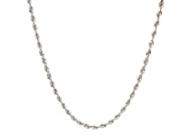2.5mm 14k White Gold Solid Diamond Cut Rope Chain