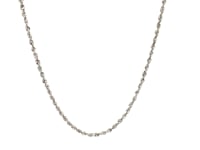2.0mm 14k White Gold Solid Diamond Cut Rope Chain